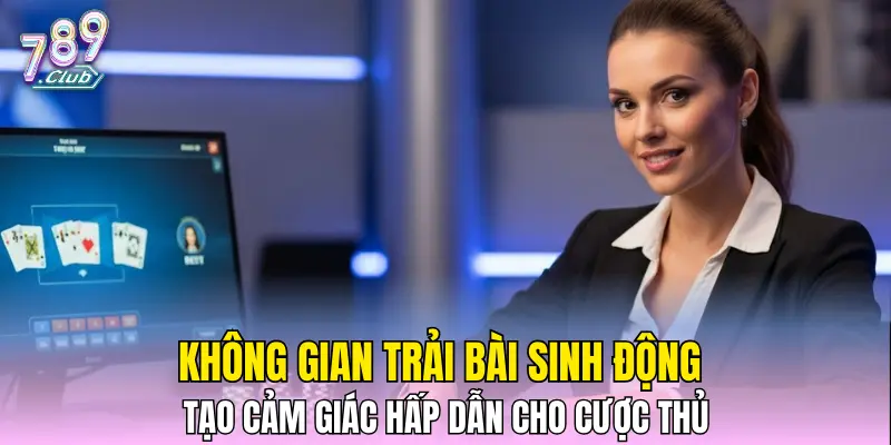 Không gian trải bài sinh động tạo cảm giác hấp dẫn cho cược thủ
